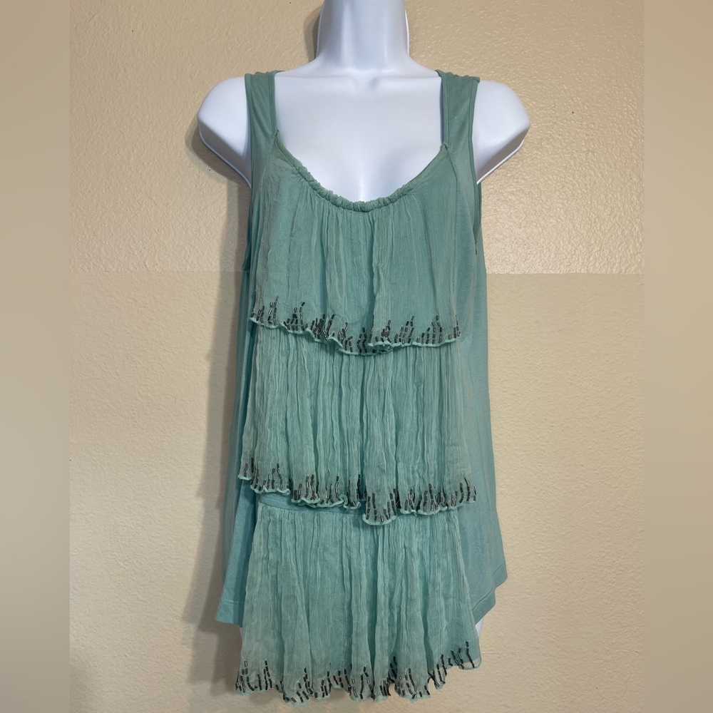 Forever Twentyone Boho Layered Fairy Green Sleeveless Top women’s medium